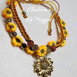Sunflower macrame Bracelet